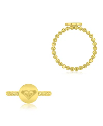 Roxy Waterproof Yellow Triangular Heart Beads Ring In Orange
