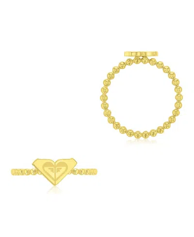 Roxy Waterproof Yellow Triangular Heart Beads Ring In Gray