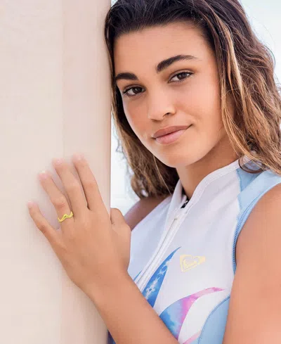 Roxy Waterproof Yellow Trio Waves Ring In Neutral