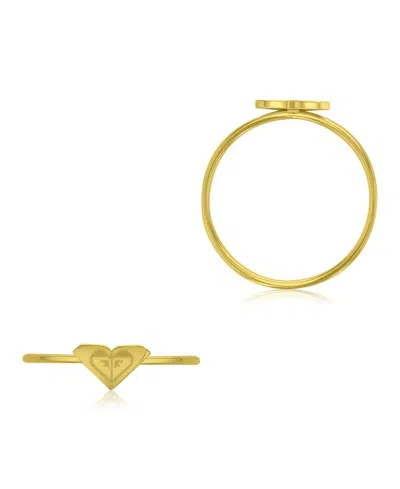 Roxy Waterproof Yellow Triangular Heart Ring In Green