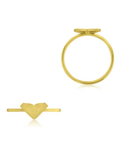 Roxy Waterproof Yellow Triangular Heart Ring In Orange