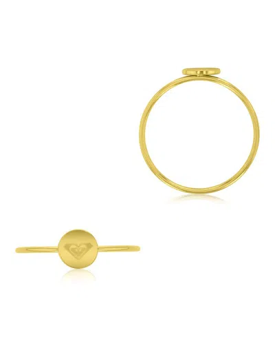 Roxy Waterproof Yellow Triangular Heart Ring In Gold