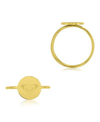 Roxy Waterproof Yellow Triangular Heart Ring In Gold
