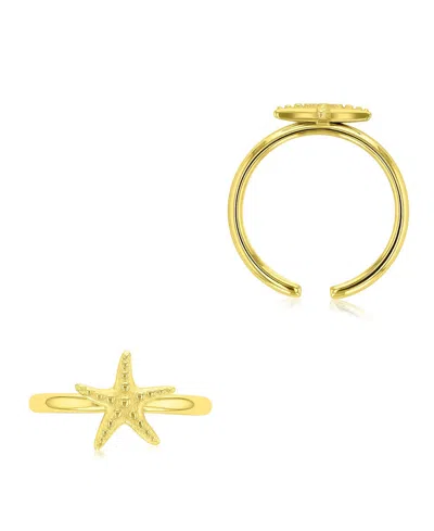 Roxy Waterproof Yellow Star Fish Beads Ring In Gold