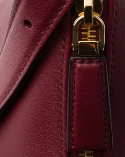Prada Aimee Medium Leather Shoulder Bag In Burgundy