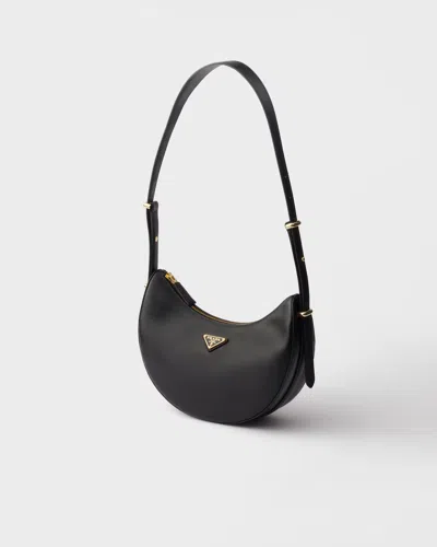 Prada Arque Small Leather Shoulder Bag In Black