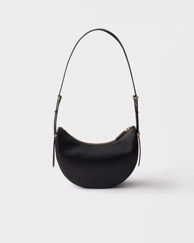 Prada Arque Small Leather Shoulder Bag In Black