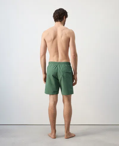 Mango Men's Basic Drawstring Swimsuit In Green