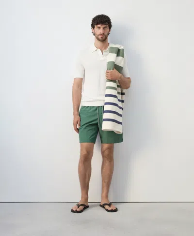 Mango Men's Basic Drawstring Swimsuit In Green