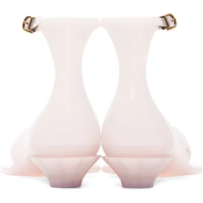 Chloé Chloe Women Pastel Pink Tpu Chloe Jelly Thong Sandals In Animal Print