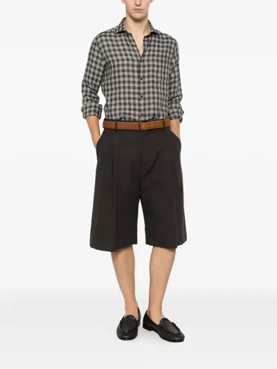 Truzzi Gingham-check Long-sleeve Shirt In Multi