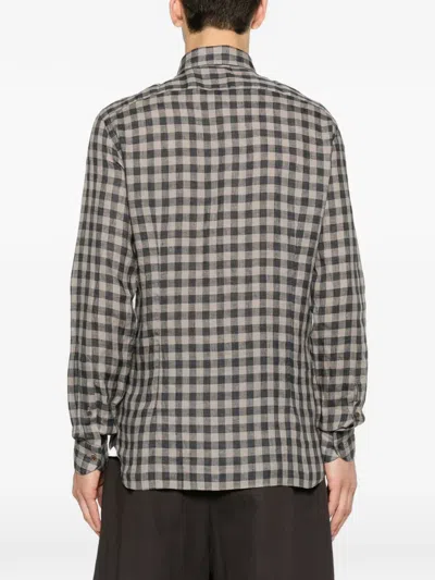 Truzzi Gingham-check Long-sleeve Shirt In Multi