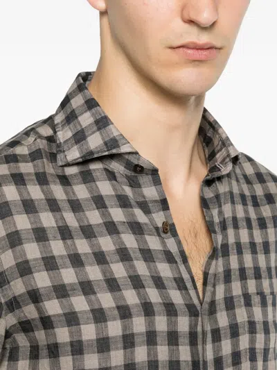 Truzzi Gingham-check Long-sleeve Shirt In Multi