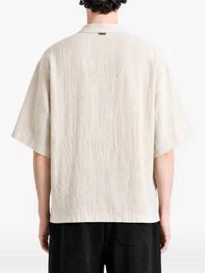 Ziggy Chen Spread Collar T-shirt In White