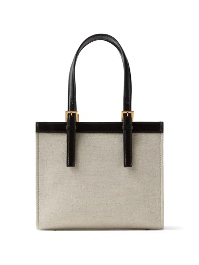 Versace Riviere Mini Canvas Tote In Black