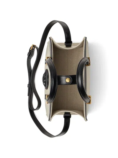 Versace Riviere Mini Canvas Tote In Black