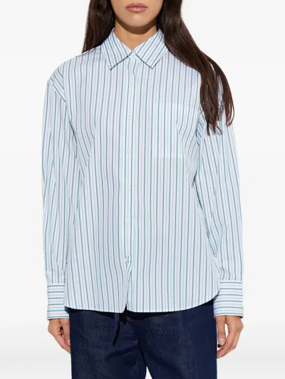 Rag & Bone Striped-pattern Shirt In Blue