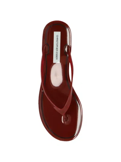 Christopher Esber Jo Glossy Flip-flops In Red