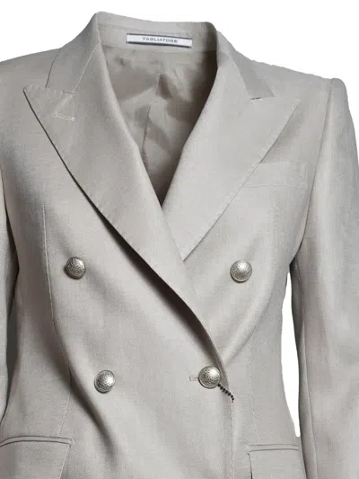 Tagliatore Double-breasted Blazer In Neutral