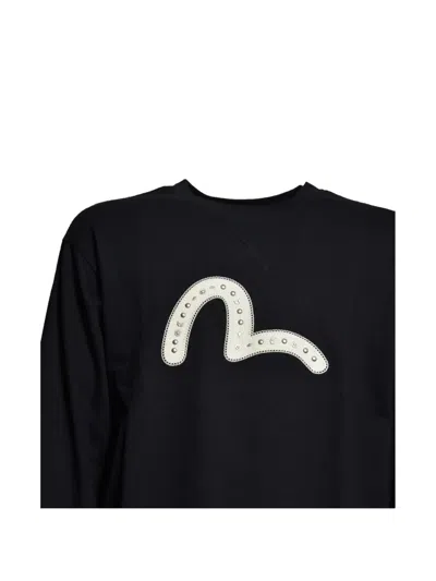Evisu Seagull-patch Sweater In Black