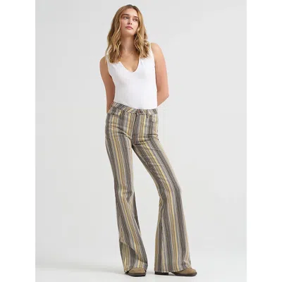Wrangler Western Stripe Flare Jeans In Gray