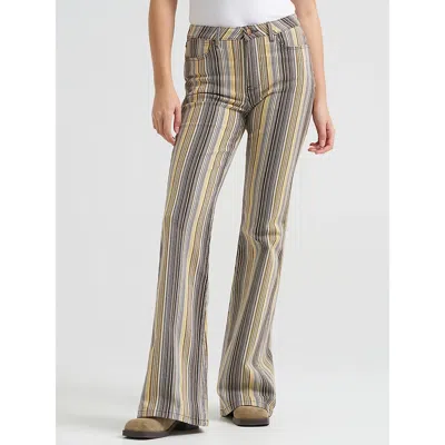 Wrangler Western Stripe Flare Jeans In Gray
