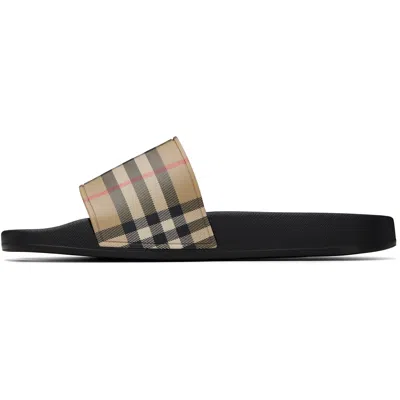 Burberry Men Slippers With Vintage Check Printed Pattern In Multi