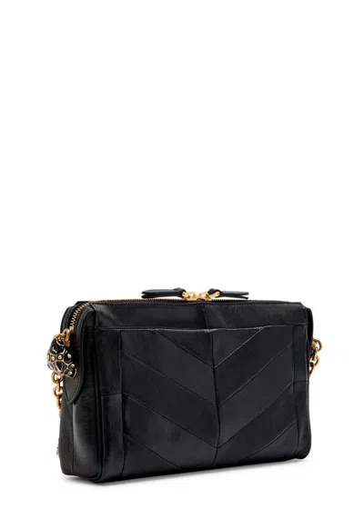Valentino Garavani Panthea Small Shoulder In Nappa Leather With Chevron Pattern Bags In Black