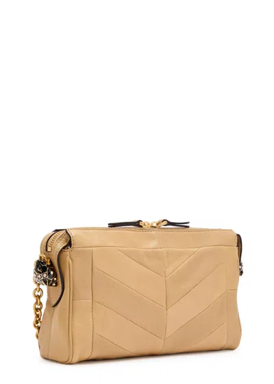 Valentino Garavani Panthea Small Shoulder Bag In Nappa Leather With A Chevron Pattern In Brown