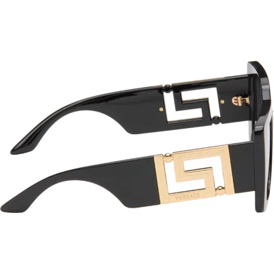 Versace Black Greca Sunglasses In Black
