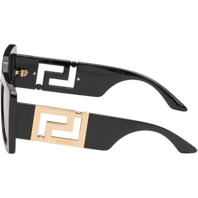 Versace Black Greca Sunglasses In Black