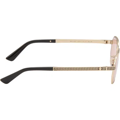 Versace Gold Greca Flow Sunglasses In Multi