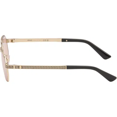 Versace Gold Greca Flow Sunglasses In Multi