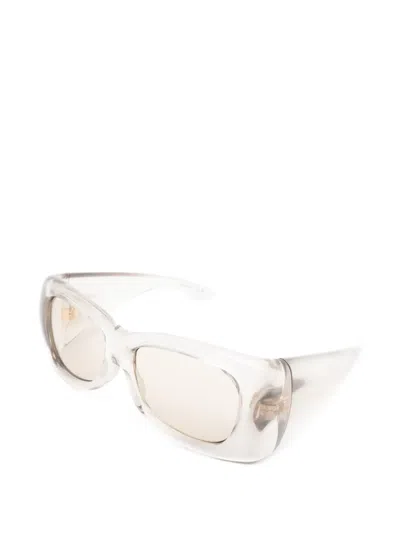 Saint Laurent Howl Rectangle-frame Sunglasses In Metallic