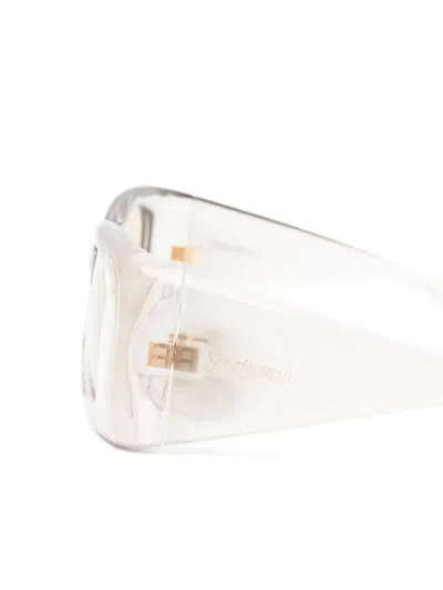 Saint Laurent Howl Rectangle-frame Sunglasses In Metallic