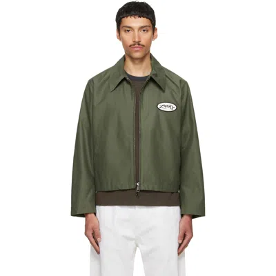 Second / Layer Lucky Station Patch-detail Zip-up Jacket In Green