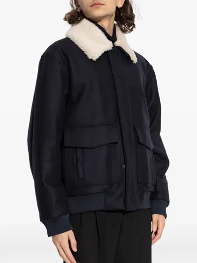Balmain Shearling-collar Bomber Jacket In Multi