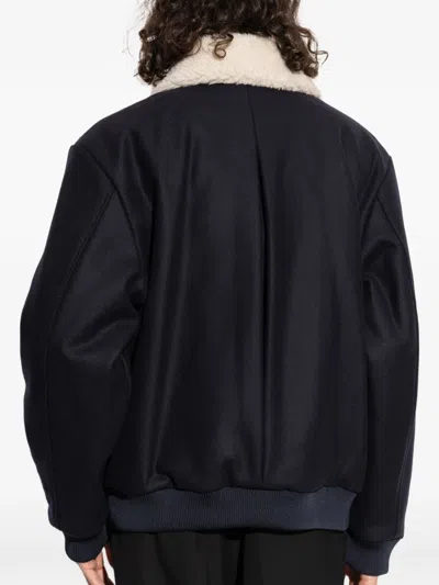 Balmain Shearling-collar Bomber Jacket In Multi