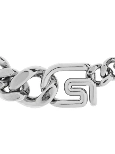 Givenchy Logo Plaque Chained Bracelet In White