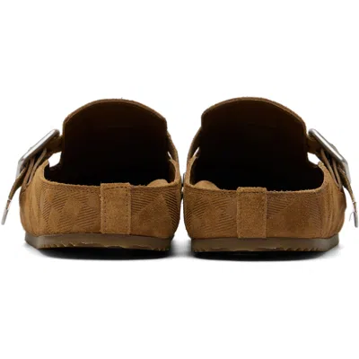 Burberry Check-pattern Buckle-fastening Slippers In Brown