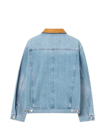 Solid Homme Zip-up Denim Jacket In Blue