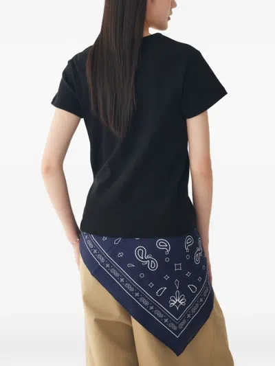 Tomboy Side-button T-shirt In Black