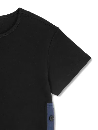 Tomboy Side-button T-shirt In Black