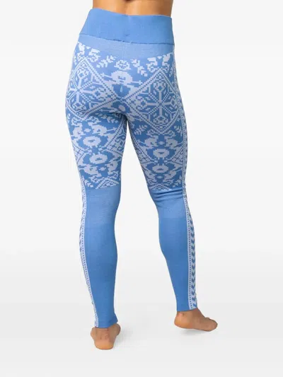 Kari Traa Saga Fair Isle-pattern Base Layer Pants In Blue
