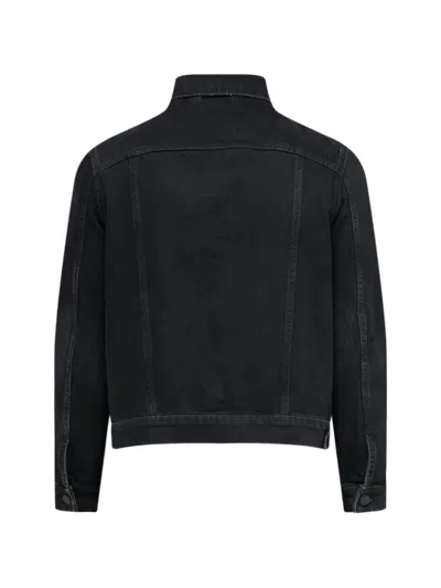 032c Boxy Embroidered Denim Jacket In Black