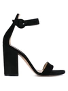 Gianvito Rossi Versilia 100 Suede Sandals In Black