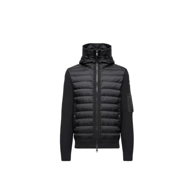 Moncler Padded Front Zip Jacket In Black