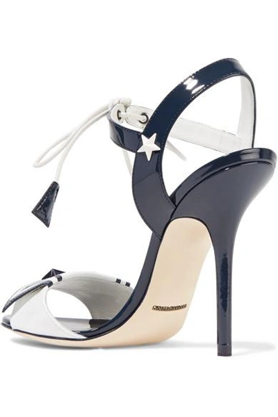 Shop Dolce & Gabbana Embellished Patent-leather Sandals