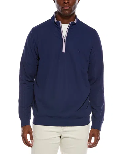 Tailorbyrd Micro Grid Textured Performance 1/4-zip Pullover In Blue