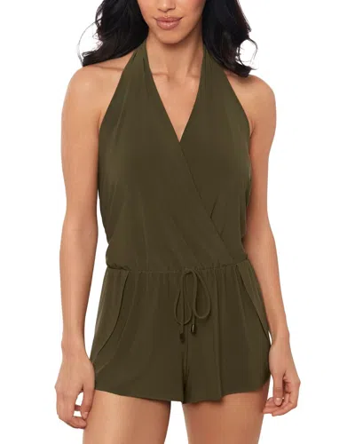 Magicsuit Solid Bianca Romper One Piece Swimsuit In Green
